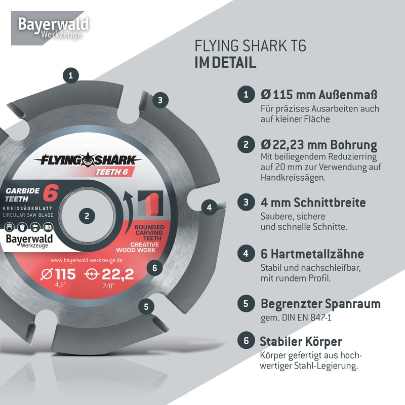 Bayerwald Flying Shark Diameter 115 mm (6 Teeth) Wood Saw