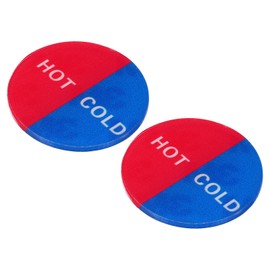 PATIKIL Pack of 4 Self Stick Hot/Cold Water Label Acrylic Round Sticker Signs for Taps Sink Multi Colour