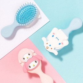 Sanrio Characters Cute 3D Massage Hairbrush for Women Air Capsule Comb (Kuromi) 4ea