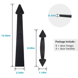 ToLanbbt Magnetic Decorative Garage Door Curb Appeal Faux Hinges Handles Hardware Kit Non-Fade PVC Small Window Panels for Metal Garage Door Decor (2 Sets - 4 Handles 8 Hinges)