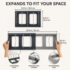7-Grid Adjustable Pot and Pan Organizer Rack, Expandable Metal Lid