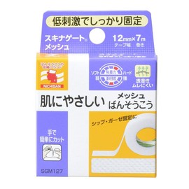 Nichiban Hypoallergenic Banso Plaster, Skinnagate Mesh, 0.5 inch (12 mm) Wide, 2.6 ft (7 m) Roll, 1 Roll