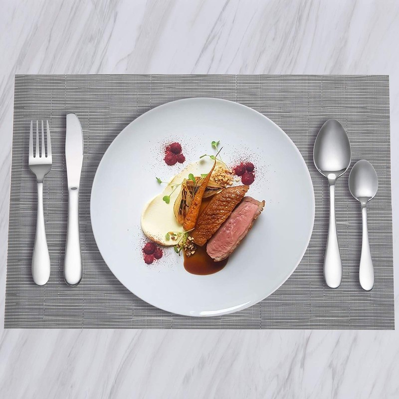HPMAISON 9 Pcs Grey Placemats Set - 4 Placemats, 4