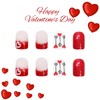 LBPEPAMZ 24Pcs Valentine Press on Nails Short Square Fake Nails