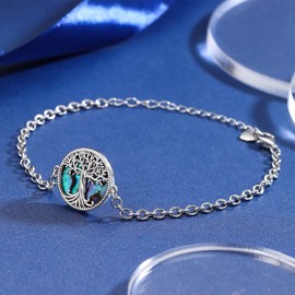 Aniu Tree of Life Bracelet for Women Grils, S925 Sterling Silver Family Tree Bracelet Adjustable Chain Jewelry,Birthday Anniversary Mothers Day Gift Jewelry