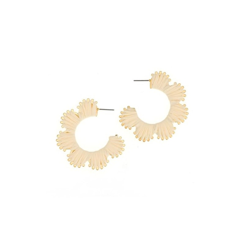 Bay Studio Raffia Wrap Hoop Earrings One Size Gold