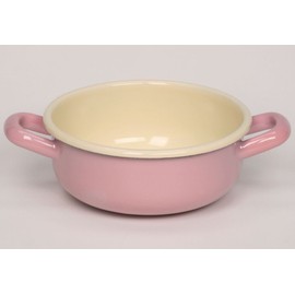 Riess, 0443-006, Farmer's Bowl 14, Classic - Bunt/Pastell, Colour Pink, Diameter 14 cm, Height 6.4 cm, Capacity 0.85 Litre, Enamel, Farmer's Bowl, Induction