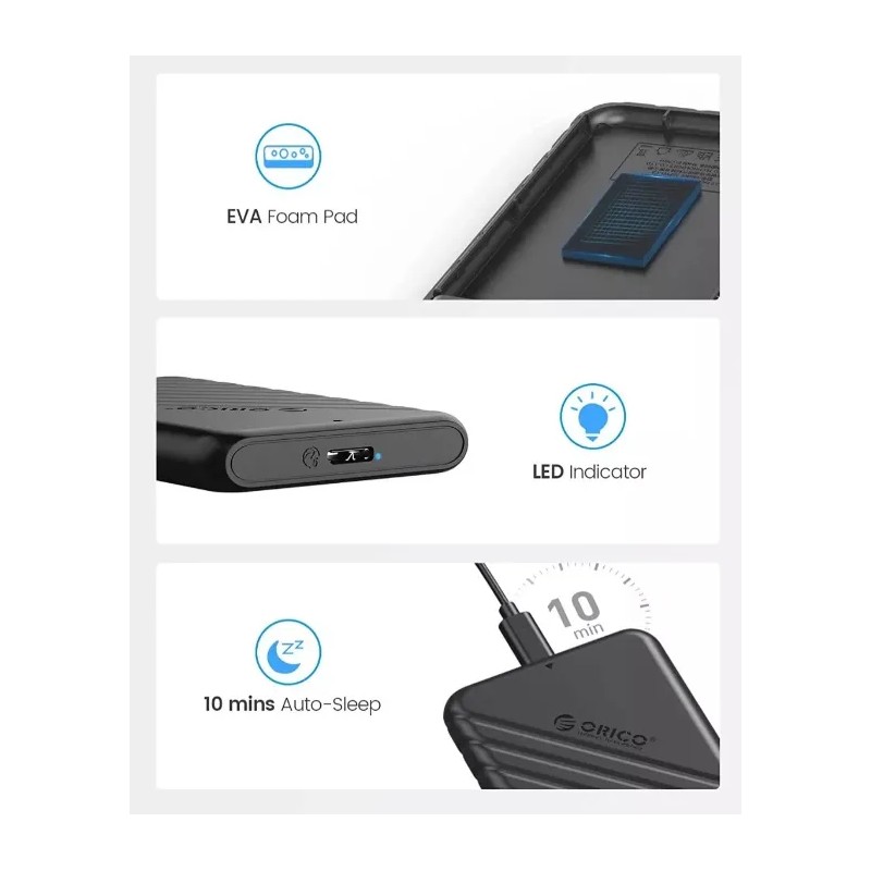 Orico Case Externo Para Hd/ Ssd Sata 2.5 Usb 3.0