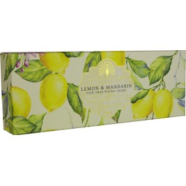 The English Soap Company Triple Gift Boxed Hand Soaps Lemon and Mandarin 3 x 100g