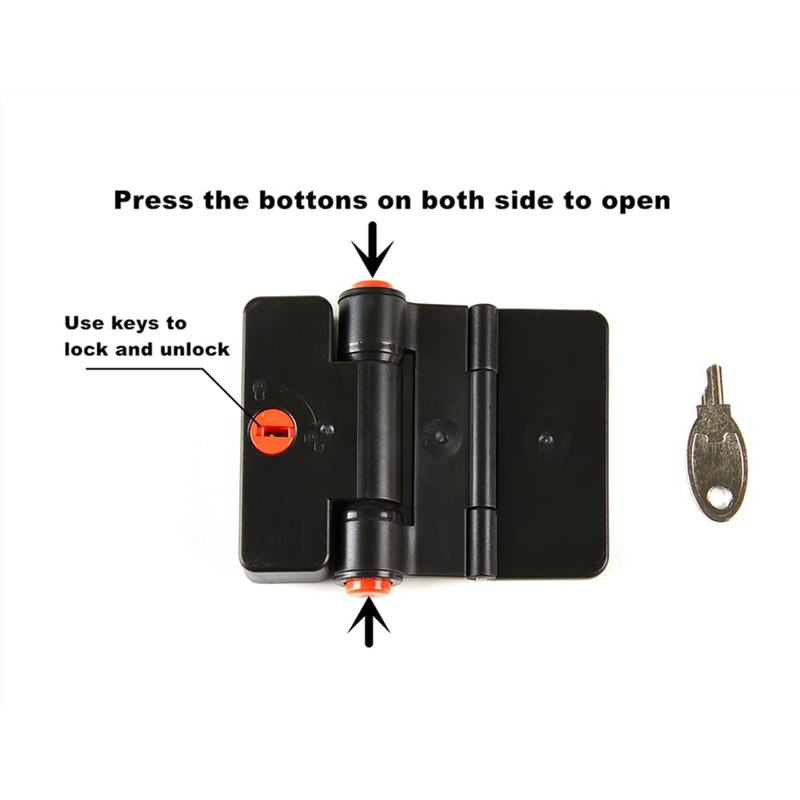 Refrigerator Door Locks Double Button Adhesive Fridge Lock with Keys,