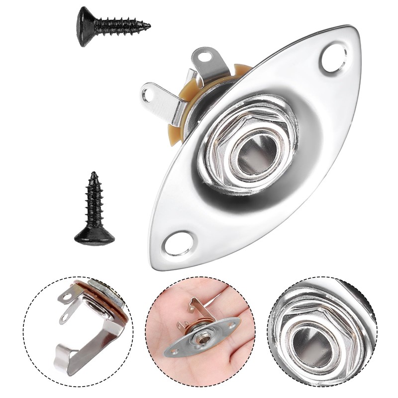 Guitar Output Jack Plate 6.35mm Electric Guitar Input Jack 1/4"