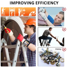 vidsel Magnetic Tool Holder Belt & Wrist-Band (15 N38 Magnets), Adjustable Work Gadget for Electricians/DIY/HVAC, Screws, Nails, Drill Bits Organizer, Birthday Gift for Men, Dad, Husband, Camouflage