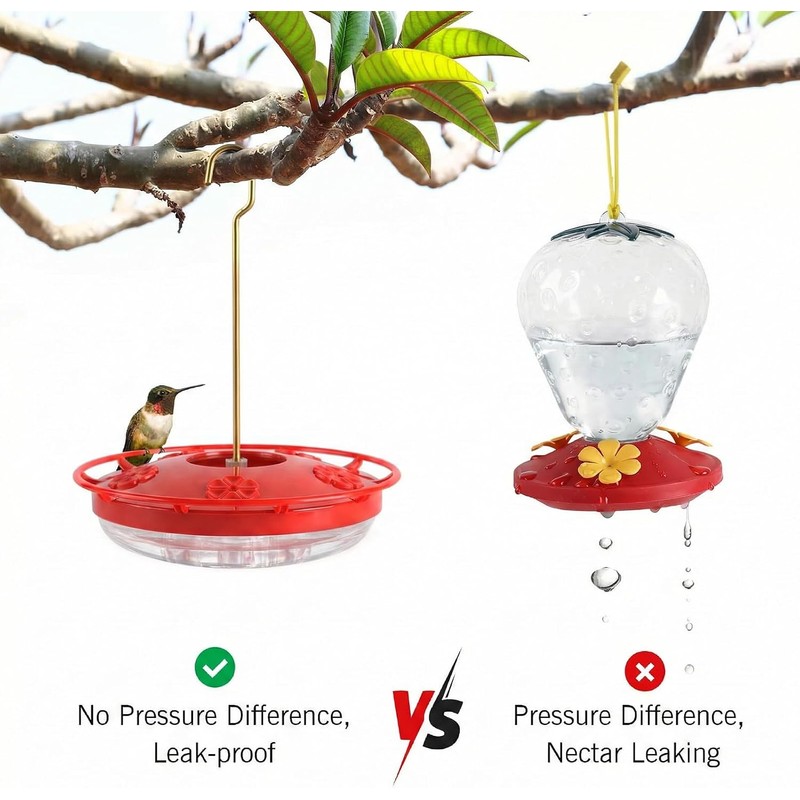 eWonLife 2 Pack 16 oz Saucer Hummingbird Feeders for Outdoors,