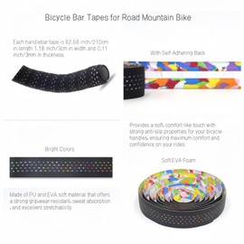 SUKOUSRAM Bike Handlebar Tapes for Road Bike Mountain Bike MTB Bicycle Self-Adhesive Anti-Slip Comfortable Grips Handlebar Tape Sweat Absorption Design Tapes with End Plug,Grey