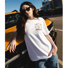 Riot Society Peanuts Snoopy Take A Hike Womens Tee - White Comfort Colors, XX-Large
