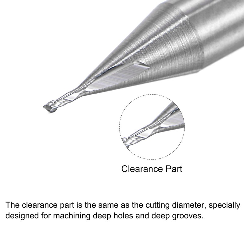 sourcing map Square Nose End Mill, 0.6mm Solid Carbide Long