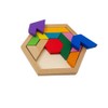 KINGOU Wooden Hexagon Tangram Puzzle Shape Pattern Blocks Brain Teaser