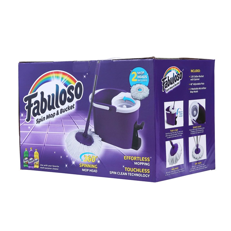 Fabuloso Spin Mop and Bucket, Hands-Free Wringing Spin Bucket -