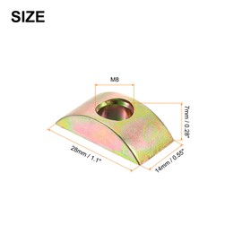 sourcing map 8mm Hole Dia Furniture Connector Half Moon Nuts Spacer Washer Bronze Tone 30PCS