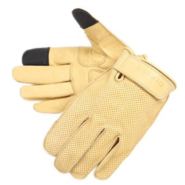 Degner TG-59M Mesh Leather Short Gloves for Motorcycles, Tan XL, tan
