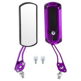 INFINAUTO Motorcycle Rear View Mirrors Bar End Side Mirrors Mount Aluminum Alloy Plastic Purple Adjustable M8/M10 Square Shape