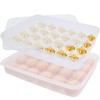 2 Pack Covered Egg Holder,Clear Egg Holder Storage Container,Stackable Plastic