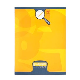 Calligraphe Clairefontaine 108702AMZC - Pack of 6 Exercise Books 16 Sheets 17 x 22 cm 90 g French Line Style 2.5 mm Card Cover Yellow 1 Pack