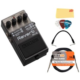 Boss RV-6 Reverb Bundle with Instrument Cable, Patch Cable, Picks, and Austin Bazaar Polishing Cloth