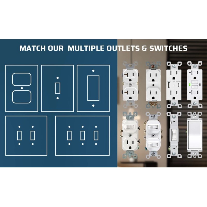 DEWENWILS Wall Plate Switch Plate Outlet Cover, Aged Bronze Light