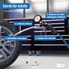 Tyre Inflator with Pressure Gauge [Includes Adapter & Replacement Caps]