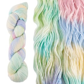 KISSITTY 1 Skein Gradient Color Segment Dyed Yarn 80% Wool Hand Crocheting Knitting Green Thread for Knitting Clothes Sweater Shawl Scarf Bag Art Craft Decorations