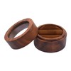 Wooden Wedding Ring Box | Round Ring Bearer Case,Elegant Ring