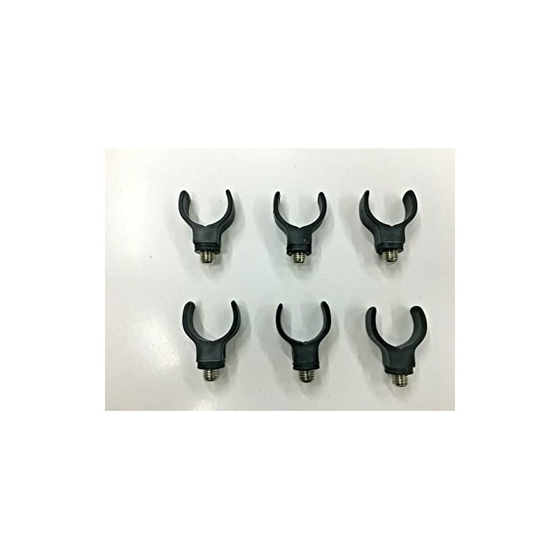 6 x Black Hard Plastic horseshoe Rod butt rests. Coarse/carp/Pike.