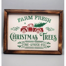 Designs by Z&M Farm Fresh Christmas Trees Rustic Handmade Wood Sign Farmhouse Winter Holidays