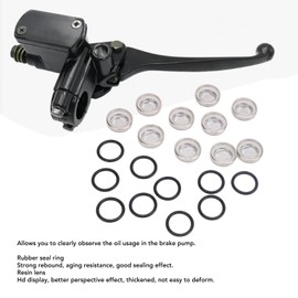 BONKZEBU Pack of 10 Master Brake Cylinder Sight Glass with O-Ring Motorcycle Brake View Glass for Motorcycle ATV Brake Window 18 mm