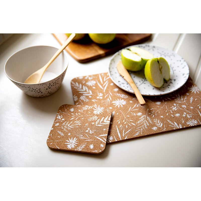 KitchenCraft Natural Elements Set of 4 Cork Coasters, 4 Biodegradable
