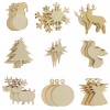 BESTPYSANKY Festive Creativity: Set of 9 Wooden Christmas Shape Cutouts