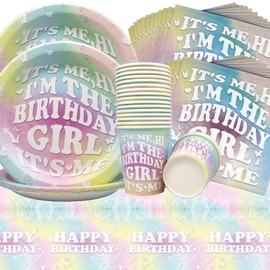 Doyomtoy Music Theme Party Decoration, 61 Pieces Music Party Tableware Set, Birthday Party Set, Plates, Cups, Napkins, Table Cloths, Girls' Birthday Decoration for Children's Party Birthdays