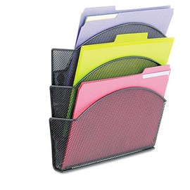 Safco - Onyx Magnetic Mesh Panel Accessories, 3 File Pocket, 13 x 4 1/3 x 13 1/2. Black 4175BL (DMi EA