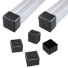 Pack of 8 square tube inserts, end cap, black plastic
