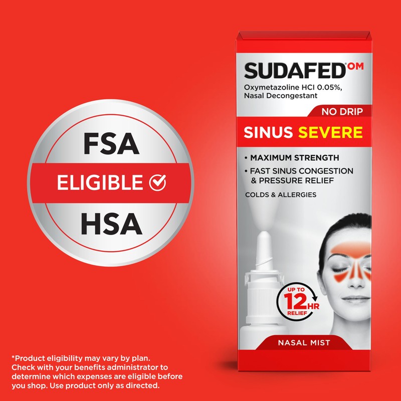 Sudafed OM Sinus Severe No Drip Nasal Spray, Maximum Strength
