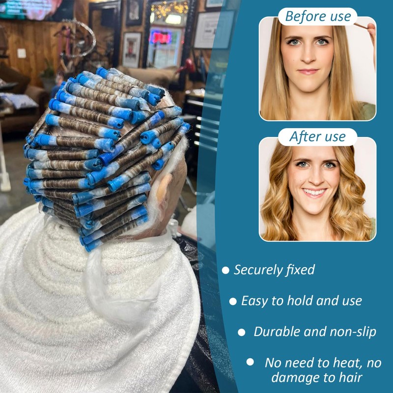 60 pieces permanent hair curls, small size, curlers, short hair,