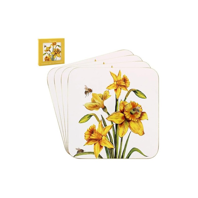 Lesser & Pavey Sarah Boddy Bee-Tanical Daffodil Coaster Set of