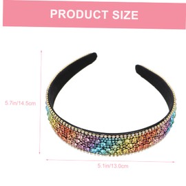 SAFIGLE 4Pcs Rhinestone Hair Hoops for Women Chic Non Slip Headbands and Rainbow Colors Sparkly Accessories for Parties and Daily Wear
