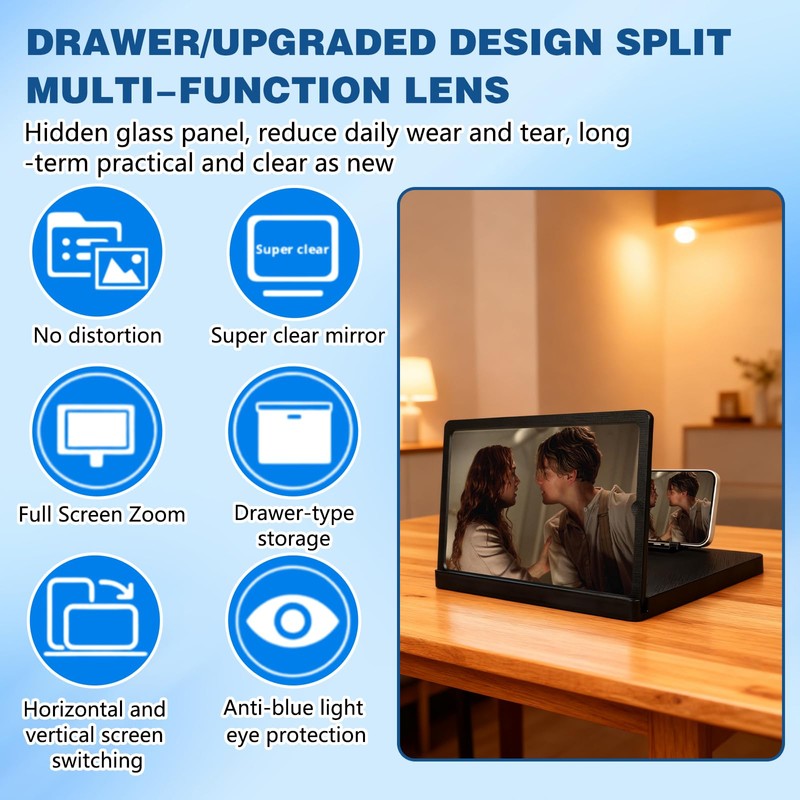 Big Screen Phone Magnifier, 2026 New 3D HD Screen Expander,