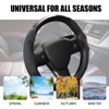 KHGUZ Car Steering Wheel Cover, Suede Leather Anti Slip Segmented