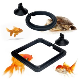 XPOOP Fish Feeding Ring, Feeding Ring, Aquarium, Fish Feeding Ring, Pond, Aquarium Feeding Station, Feeding Ring with Suction Cup for Guppy, Bettas, Goldfish, Turtle (Black)