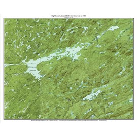 Big Moose Lake and Stillwater Reservoir 1954 USGS Old Topographic map - Reprint - Custom Composite - New York Adirondack Lakes 24" x 30"