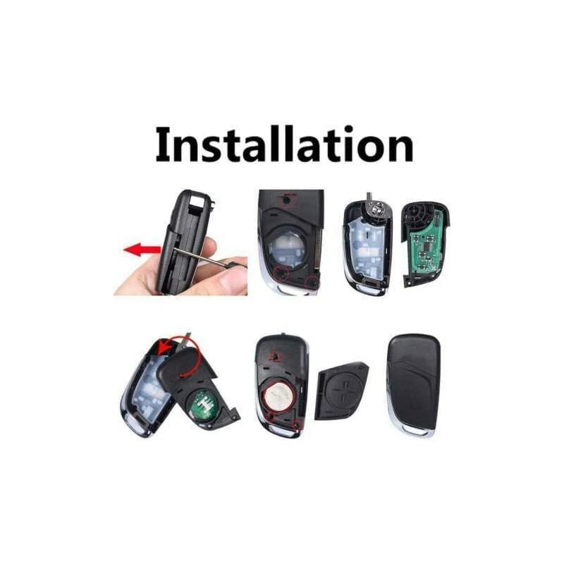 Keyecu Modified 4 Button Flip Remote Key Shell Case for