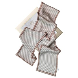 Tolzorai 100% Mulberry hair ribbon Silk Scarf set fashion designer for women hair chic stylish neckerchief (brown)